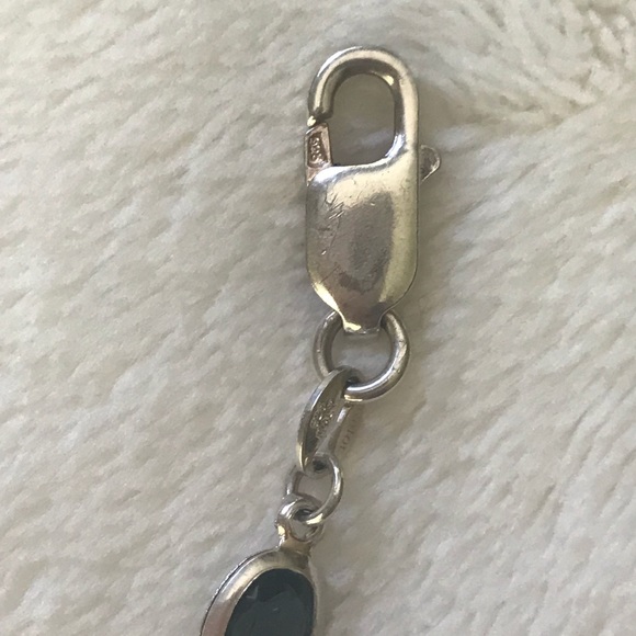 Sterling Silver and Oval Colored Crystal Bracelet - Picture 4 of 5